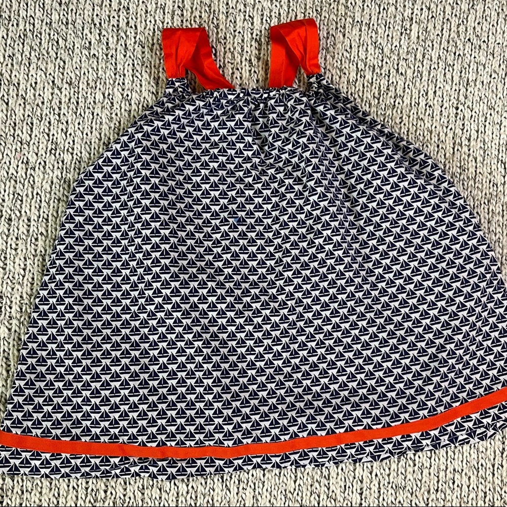 Girls size 6 Janie and Jack navy blue and white sailor top